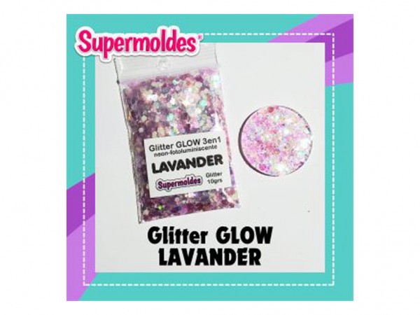 GLITTER GLOW 3en1 UV/LED/FOS LAVANDER 10 - SUPERMOLDES