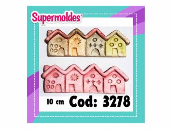 MOLDES RESINA CASITAS DECO X4 POSA CUB - SUPERMOLDES