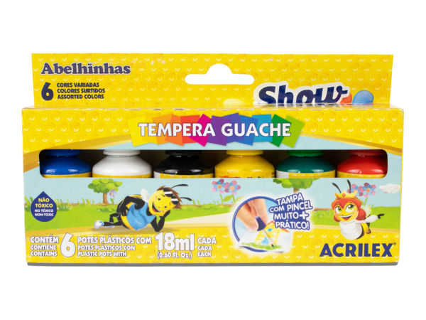 TEMPERAS SHOW COLOR PINCEL 6 COL 15 ml - ACRILEX