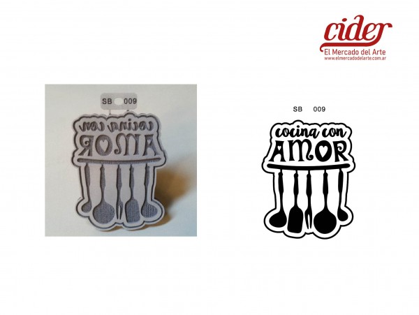 SELLOS BAJO RELIEVE SB009/COCINA 12x15 - IND DEL ARTE / CORTE LASER