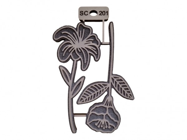 SELLOS SET FLORES X 16 CM  2 UNID - IND DEL ARTE / CORTE LASER