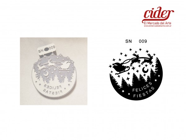 SELLOS SN009/FELICES FIESTAS N5 11cm - IND DEL ARTE / CORTE LASER