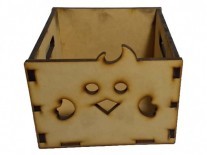 CAJON SOUV ANIMALES/POLLITO (9x10x10cm) - IND DEL ARTE / CORTE LASER
