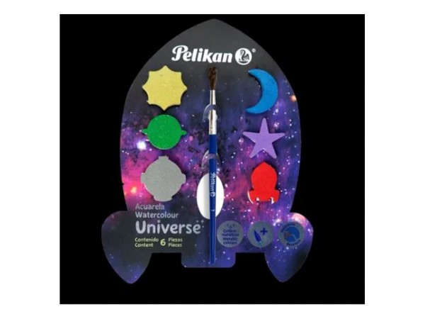 ACUARELAS PELIKAN UNIVERSE METAL x6 - PELIKAN