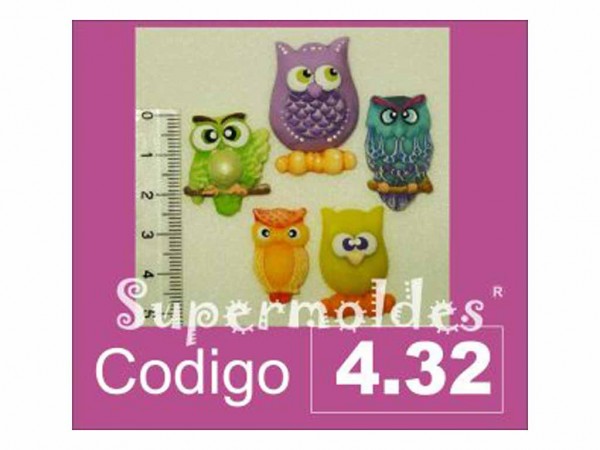 MOLDES RESINA LECHUZA 5unid 1,7 a 3cm - SUPERMOLDES