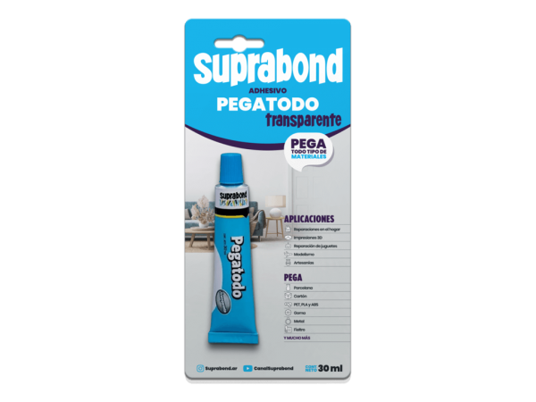 PEGATODO TRANSPARENTE 30cc SUPRABOND - SUPRABOND