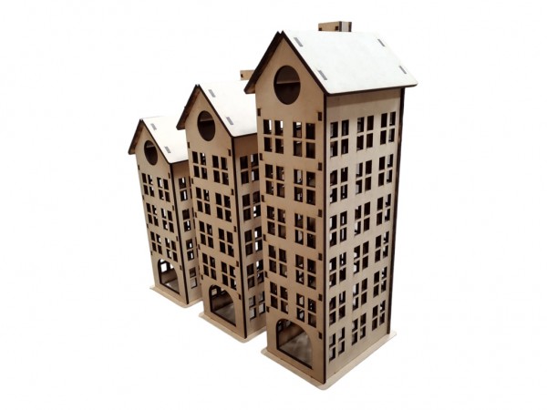 CASA / EDIFICIO N2 15X22X46 cm - IND DEL ARTE / CORTE LASER