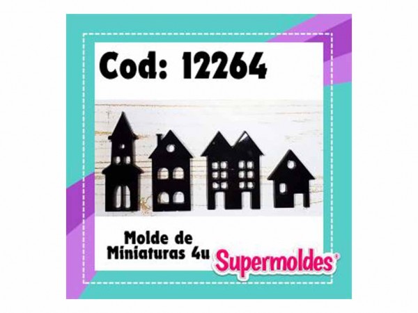 MOLDES RESINA MINIATURA CASITAS x4und - SUPERMOLDES