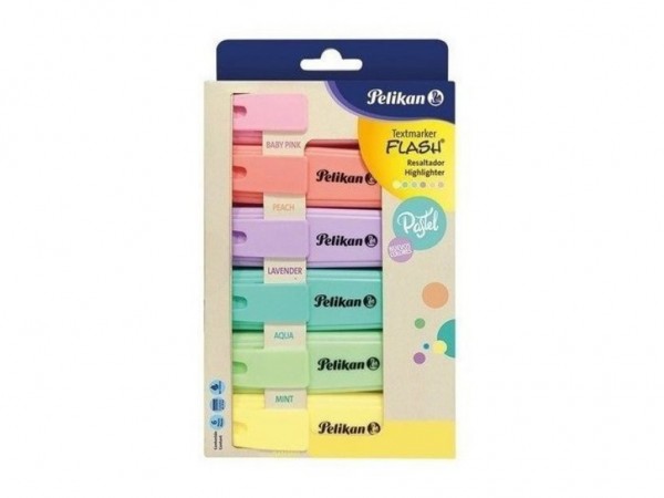 RESALTADOR FLASH MARKER ESTUCHE x6 PASTE - PELIKAN