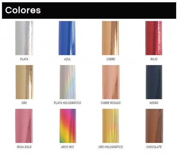 FOIL PARA METALIZAR COLORES 0.64 X 2 MTS - ETERNA