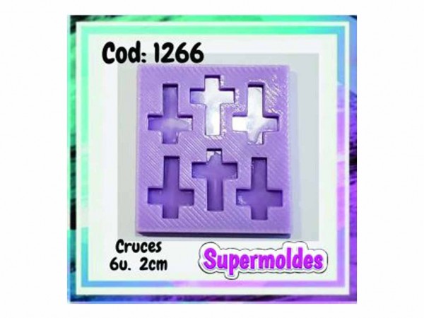 MOLDES SILICONA CRUCES 6u 2 cm ALTO - SUPERMOLDES