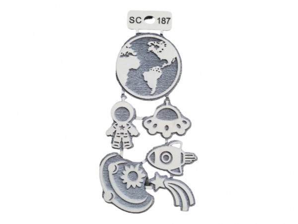 SELLOS SET ESPACIO 5 CM APROX 6 UNID - IND DEL ARTE / CORTE LASER