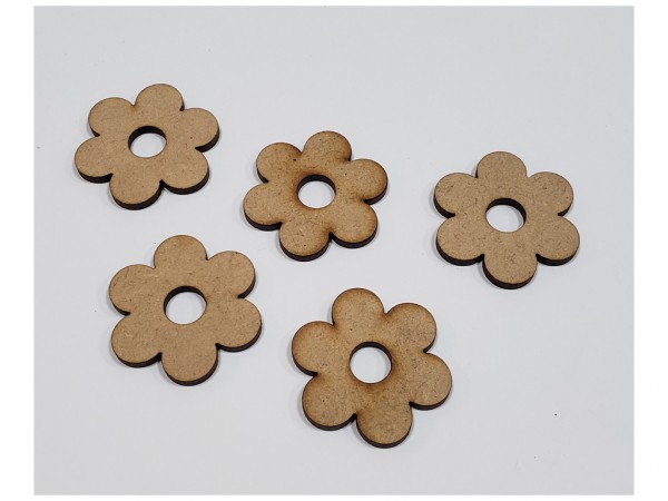 MINIATURA FLOR 6 PETALOS x5 - IND DEL ARTE / CORTE LASER