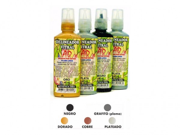 DELINEADOR AD VITRAL 030/GRAFITO 40ml - ARTISTICA DIBU - AD