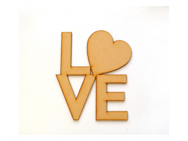 PALABRA LOVE CORAZON GR (26x31) - IND DEL ARTE / CORTE LASER