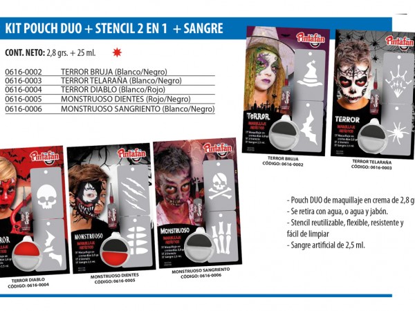 MAQUILLAJE KIT TERROR BRUJA - PINTAFAN CREATIVA