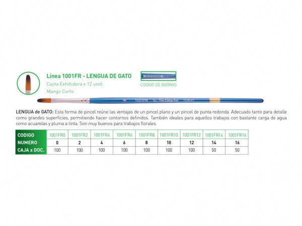 PINCEL VAN ORLEY LENGUA DE GATO N2 TORAY - VAN ORLEY
