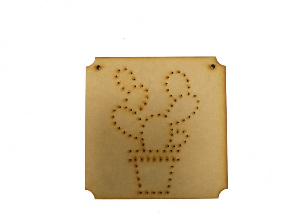 STRING ART CACTUS N1 15x15cm - IND DEL ARTE / CORTE LASER