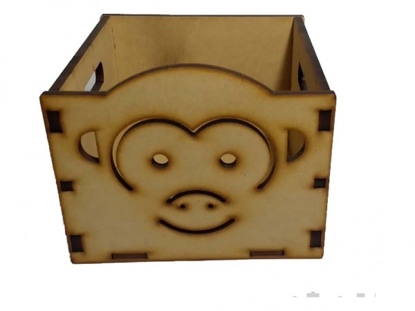 CAJON ANIM/MONO (15x15x18cm) 5mm - IND DEL ARTE / CORTE LASER