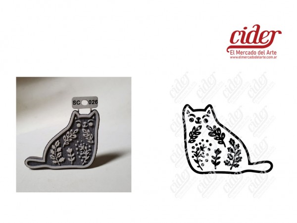 SELLOS SC026/GATOS C/FLORES N2 10x14 - IND DEL ARTE / CORTE LASER