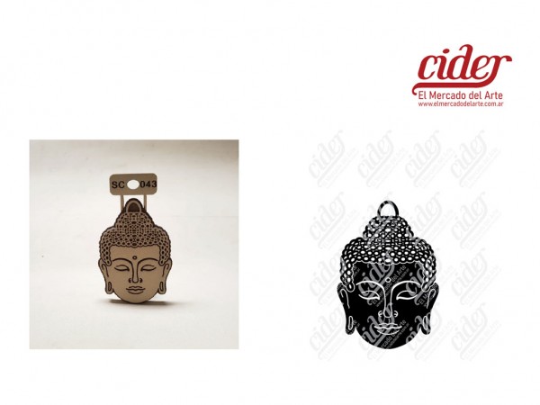SELLOS SC043/CABEZA BUDA 7x10cm - IND DEL ARTE / CORTE LASER