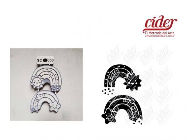 SELLOS SC058/ARCO IRIS N1 85mm x2 - IND DEL ARTE / CORTE LASER