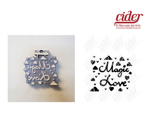 SELLOS SC070/MAGIC LOVE 9x10cm - IND DEL ARTE / CORTE LASER