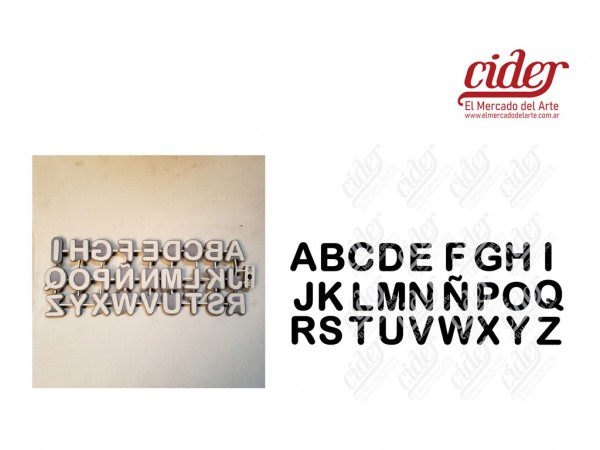 SELLOS SC076/ABECEDARIO N1 27LETRAS x4cm - IND DEL ARTE / CORTE LASER