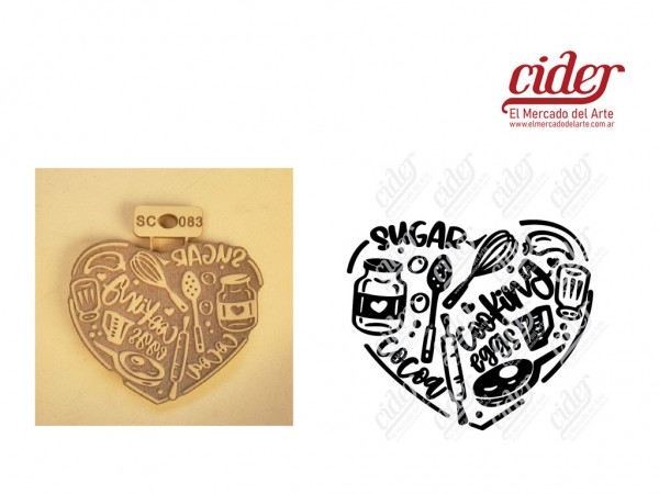 SELLOS SC083/HEART KITCHEN x12cm - IND DEL ARTE / CORTE LASER