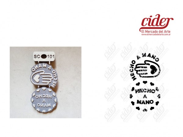 SELLOS SC101/HECHO A MANO x2 N1 6cm - IND DEL ARTE / CORTE LASER