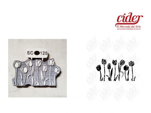 SELLOS SC125/TULIPANES 6x10cm - IND DEL ARTE / CORTE LASER