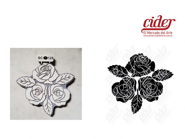 SELLOS SC128/ROSAS N2 15x17cm - IND DEL ARTE / CORTE LASER