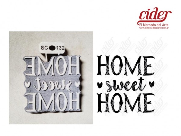 SELLOS SC132/HOME SWEET HOME 10cm - IND DEL ARTE / CORTE LASER