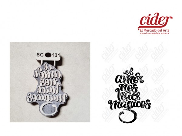 SELLOS SC131/EL AMOR NOS HACE 7x10cm - IND DEL ARTE / CORTE LASER