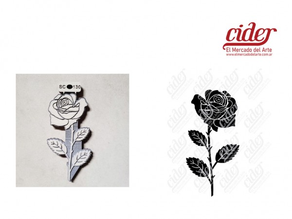 SELLOS SC130/ROSAS N4 9x18cm - IND DEL ARTE / CORTE LASER