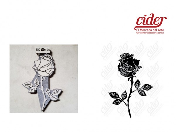 SELLOS SC129/ROSAS N3 12x18cm - IND DEL ARTE / CORTE LASER