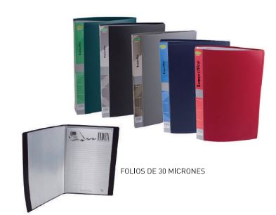 CARPETA A4 20 FOLIOS OPACA GRIS - LAMA - MARCADORES