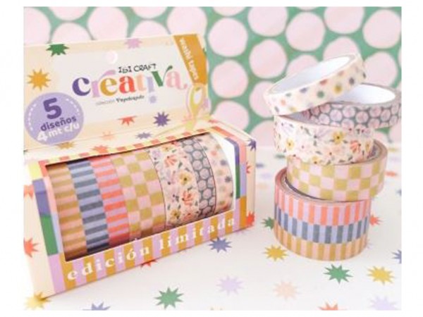 WASGI TAPE BOX 5 ROLLOS 4 MTS CREATIVA - IBICO