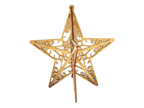 ESTRELLA CALADA ENCASTRE P/COLGAR 18cm - IND DEL ARTE / CORTE LASER