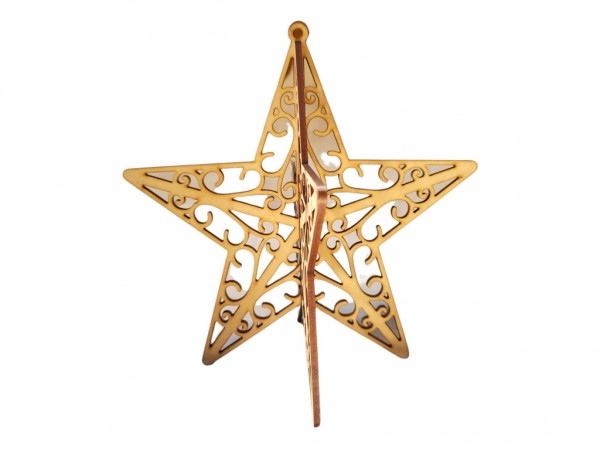 ESTRELLA CALADA ENCASTRE`P/COLGAR 18cm - IND DEL ARTE / CORTE LASER