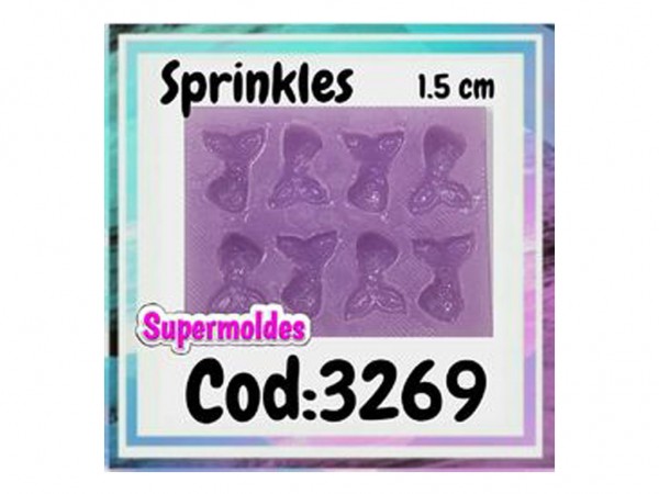 MOLDES RESINA SPRINKLES COLA SIRENA X8un - SUPERMOLDES