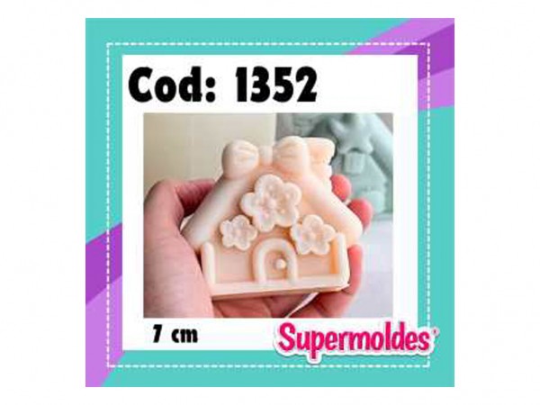MOLDES SILICONA CASITA CON 3 FLORES 7 CM - SUPERMOLDES