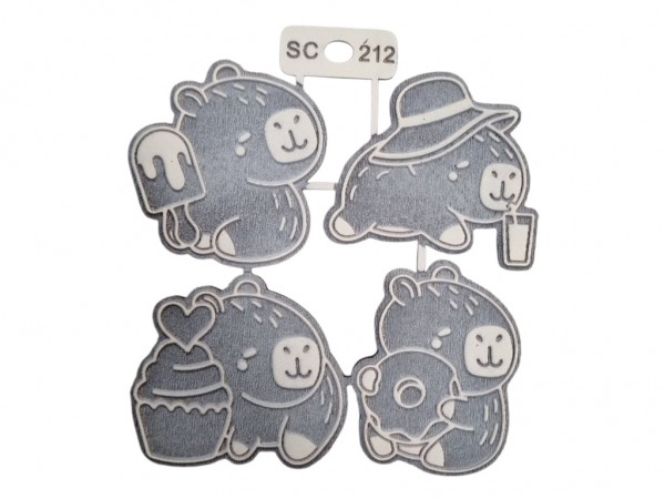 SELLOS CAPIBARA x4 unid 8.5 cm - IND DEL ARTE / CORTE LASER