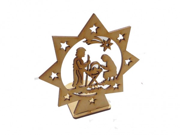 PESEBRE PARA VELA ESTRELLA 23x23cm 5mm - IND DEL ARTE / CORTE LASER