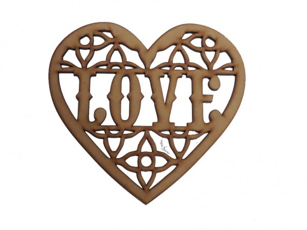 CORAZON LOVE CALADO NEW (20x22cm) - IND DEL ARTE / CORTE LASER