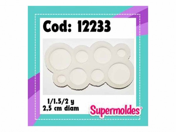 MOLDES RESINA CIRCULOS 4 PARES SURT 4mm - SUPERMOLDES