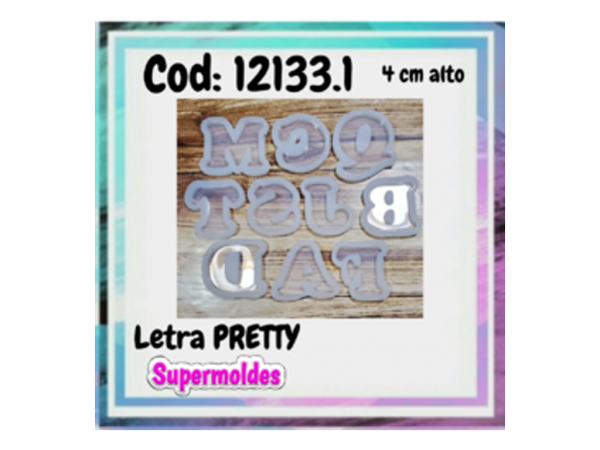 MOLDES RESINA LETRAS PRETTY 4cm c/u - SUPERMOLDES