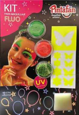 MAQUILLAJE KIT MIX FLUO MARIPOSA - PINTAFAN CREATIVA