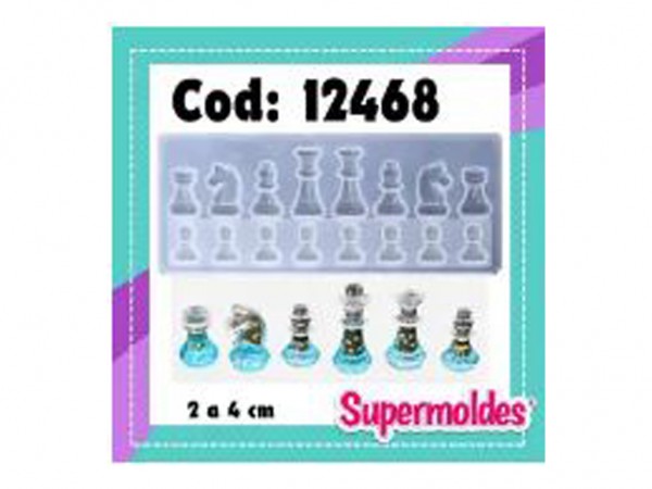 MOLDES SILICONA PIEZAS AJEDREZ 2 A 4 CM - SUPERMOLDES