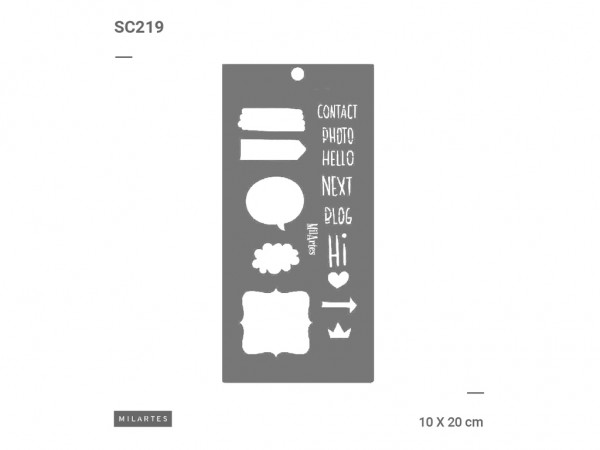 STENCIL MIL ARTES 10x20cm SC (SET 7cmx4) - MIL ARTES